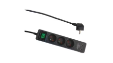 Przedłużacz 3-gniazdowy, +2xUSB 2,4A 1,4m grafit, łącznik, 3x1,0mm OWY / 34108