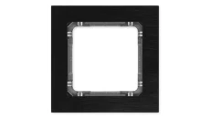 DECO Ramka uniwersalna pojedyncza - aluminium szczotkowane (ramka: czarna spód: grafitowy) 12-11-DRA-1