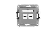 MINI Mechanizm ładowarki USB podwójnej 2xUSB C, 20W max., szary mat 27MCUSB-7