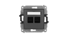 MINI Mechanizm ładowarki USB podwójnej 2xUSB C, 20W max., grafitowy mat 28MCUSB-7