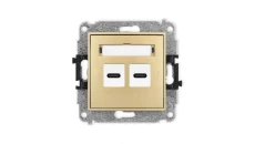 MINI Mechanizm ładowarki USB podwójnej 2xUSB C, 20W max., złoty 29MCUSB-7