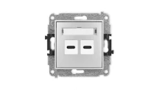 MINI Mechanizm ładowarki USB podwójnej 2xUSB C, 20W max., srebrny metalik 7MCUSB-7