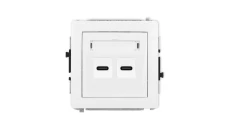 DECO Mechanizm ładowarki USB podwójnej 2xUSB C, 20W max., biały DCUSB-7