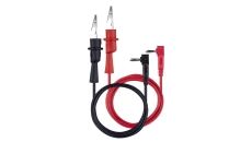 Kable przewody pomiarowe do miernika (wtyk kątowy typu BANAN / złącze typu KROKODYL) HQ 2x 0,85m czarny + czerwony