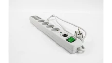 Przedłużacz 8-gniazdowy,1,5m + filtr przepięciowy, łącznik, 3x1,0mm OWY / 25026