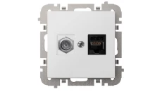 SANTRA gniazdo komputerowe RJ45+FF bez ramki podtynkowe biały 4190-10