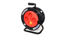 Przedłużacz bębnowy 15m OWY 3x1,0mm H05VV-F, 4-gn /termik/ czar-czer. 24451