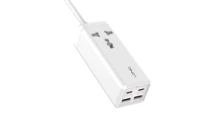 Listwa zasilająca z 1 gniazdem AC, 2x USB, 2x USB-C LDNIO SC1418, EU/US, 2500W (biała)