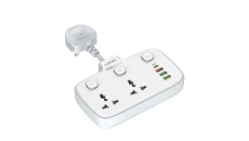 Listwa zasilająca z 2 gniazdami AC, 3x USB, 1x USB-C LDNIO SC2413, EU/US, 2500W (biała)