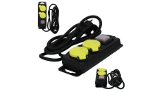 Przedłużacz elektryczny listwa zasilająca Kabel zasilający warsztatowy OW 3x1,5 (wtyk / 2 gniazda) 16A czarny 3m