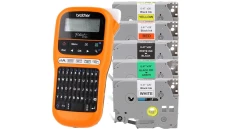 Drukarka etykiet Brother PT-E110 + 5 kolorowych taśm TZE