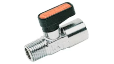 Zawór kulowy Ghilux mini R 1/2 GZ - R 1/2 GW, PN20, gwintowany, mosiądz niklowany, PTFE/NBR