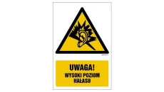 ZNAK - GF028 Uwaga - wysoki poziom hałasu - opakowanie 10 sztuk 5 x 7,5 cm KS - Folia podłogowa foto.