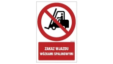 ZNAK - GC006 Zakaz wjazdu wózkami spalinowymi - opakowanie 10 sztuk 5 x 7,5 cm TS - Płyta TD foto.