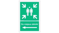 ZNAK - AC041 Do miejsca zbiórki w lewo 20 x 30 cm TS - Płyta TD foto.