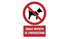 ZNAK - GC007 Zakaz wstępu ze zwierzętami 70 x 105 cm KN - Folia podłogowa