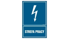 ZNAK - HG058 Strefa pracy 7,5 x 10 cm PN - Płyta 1mm