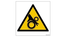 ZNAK - GE016 Uwaga wirujące elementy 35 x 35 cm PN - Płyta 1mm