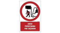 ZNAK - GC057 Zakaz przebywania pod ciężarem 20 x 30 cm TS - Płyta TD foto.