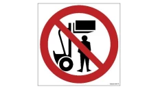 ZNAK - GB003 Zakaz przebywania pod ciężarem 50 x 50 cm PN - Płyta 1mm