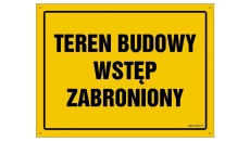 ZNAK - OA036 Uwaga! Budynek do rozbiórki 80 x 57 cm BN - Płyta żółta 0,6mm