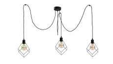 Lampa wisząca loftowa 3 xE27 RUBEN BLACK