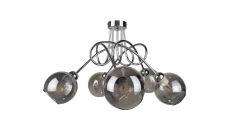 Lampa sufitowa nowoczesna 5xE27 RING SILVER