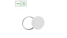 Plafon NYMPHEA BLACK i WHITE RINGS 32W NW IP54 FI380x55 biały/czarny