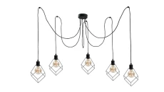 Lampa wisząca loftowa 5xE27 RUBEN BLACK