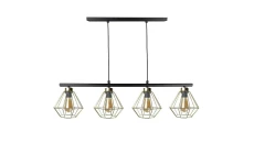 Lampa wisząca nowoczesna 4xE27 FEBRIS BLACK/GOLD LONG