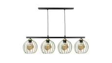 Lampa wisząca nowoczesna 4xE27 BACCA BLACK/GOLD LONG