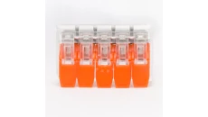 Szybkozłączka 5x0,2-4mm2 z dźwigniami transparentna - 100 szt.