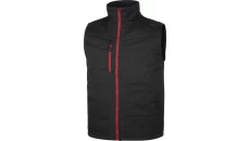 Kamizelka z wieloma kieszeniami z poliestru/bawełny STOCKTON3, kolor: czarno-czerwony, rozmiar: XXL / STOC3NRXX