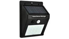 Naścienna Lampka SOLAR 3W LED, 200lm, czujnik ruchu 3m, 90-120st/czujnik zmierzchu, czarna / 46800