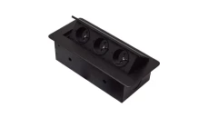 GNIAZDO POTRÓJNE CHOWANE W BLAT NABLATOWE GNIAZDKO GB3PL-BLACK