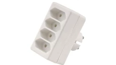 Rozgałęźnik 4gn. - 4x2P-euro, bez uziemienia, biały / 12738