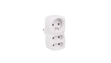 Rozgałęźnik 3gn. - 2x2P-euro, 1x2P+Z, uziemienie, biały / 24005