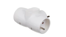Rozgałęźnik 3gn. - 2x2P+Z, 1x2P-euro, uziemienie, biały / 34004
