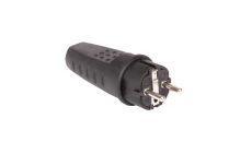 Wtyczka gumowa 2P+Z, IP44, prosta, czarna / 24016