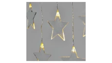 Dekoracje - 8 LED sople gwiazdki 45x84 cm ciepła biel, IP44, timer DCGW02