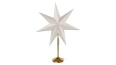 Dekoracje - świecznik złoty, papierowa gwiazda beżowa, 67x45 cm, na żarówkę E14, IP20 DCAZ15