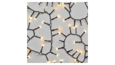 Lampki choinkowe LED Classic Cluster, jeżyk, 300 LED 6m, ciepła biel, czarny, IP44, timer D4BW04