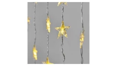 Dekoracje - 30 LED kurtyna migające gwiazdki 120x90 ciepła biel, IP44, timer DCGW01