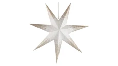 Dekoracje- gwiazda papierowa z brokatem na środku, biała, 60 cm, na żarówkę E14, IP20 DCAZ07