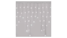Oświetlenie świątecz. sople 300LED 5m zimna biel, przeź. przew., 8 programów, timer, pilot D4CC02