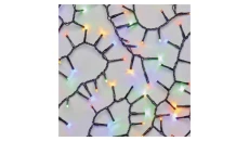 Lampki choinkowe LED Classic Cluster, jeżyk, 600LED 12m, multikolor, czarny, IP44, timer D4BM03