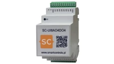 Moduł RS 485 Modbus RTU - wejść wyjść I/O, 8 wejść uniwersalnych, 4 wyjścia analogowe, 4 wyjścia cyfrowe DIN SC-UI8AO4DO4
