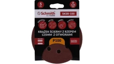 Papier ścierny krążki na rzep z otworami 125mm P100 zestaw 5szt Schmith