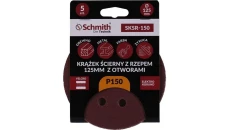 Papier ścierny krążki na rzep z otworami 125mm P150 zestaw 5szt Schmith
