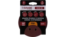 Papier ścierny krążki na rzep z otworami 125mm P80 zestaw 5szt Schmith